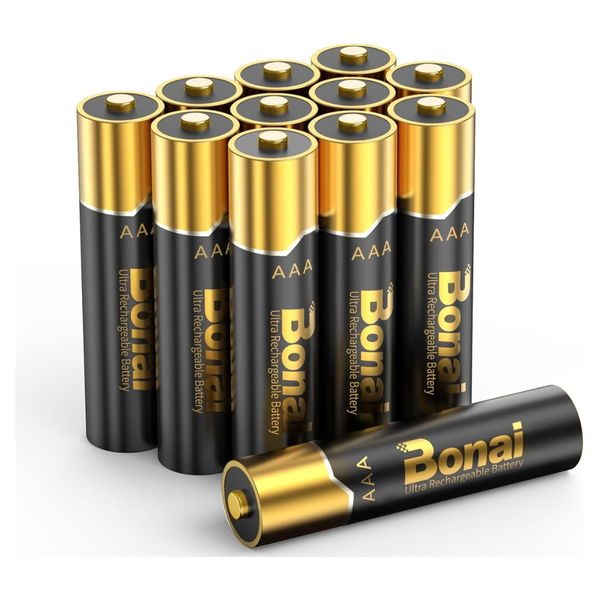 24-Count (12-Count X 2) BONAI AAA Rechargeable Batteries