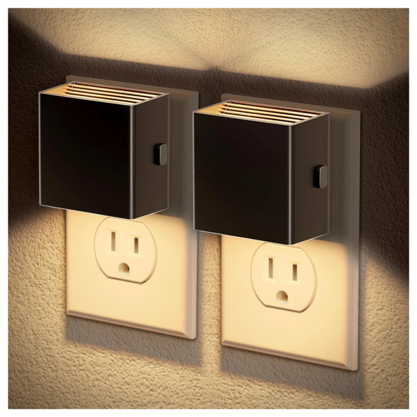 2-Pack Auto Sensor Plug-In Night Lights W/ Adjustable Brightness