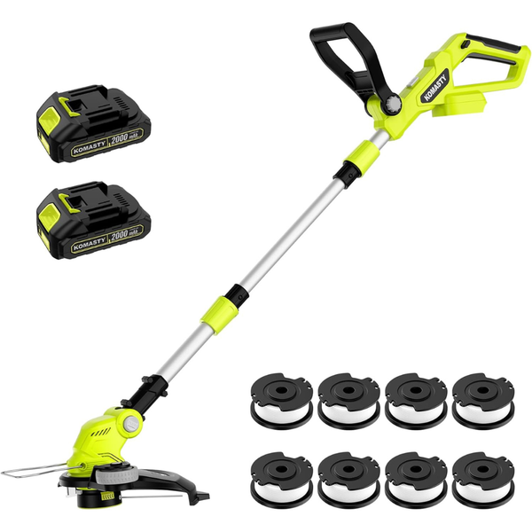 20V Electric Cordless Weed Wacker With 2 X 2.0Ah Battery Powered