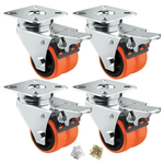 4-Pack 2" Dual Caster Wheels With Brake (Up To 450lbs)