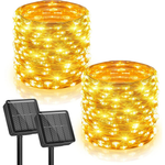 2-Count 33' Minetom Waterproof Solar Fairy Lights With 8 Modes & 100 LEDs