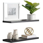 2-Pack Natural Wood Thin Floating Shelves