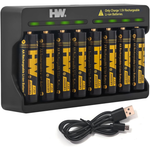 8-Pack HW 3500mWh Rechargeable Lithium AA Batteries w/ Charger