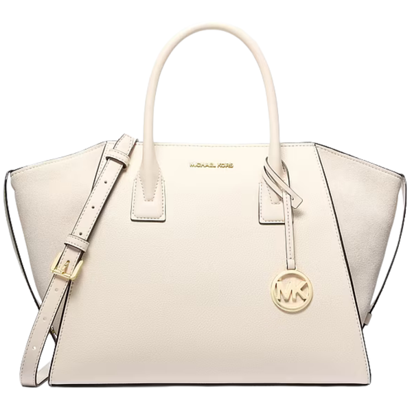 Michael Kors Outlet Avril Large Leather and Suede Satchel