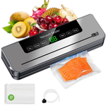 Automatic Vacuum Food Sealing Machine w/ 10 Bags & Built-in Cutter