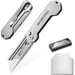 2-Pack Workpro EDC Folding Utility Knife w/ Belt Clip & 10 Blades