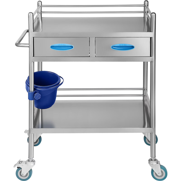 Stainless Steel Laboratory Service Trolley with Drawers