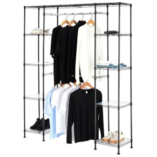 Amazon Basics Expandable Metal Hanging Wardrobe Organizer Rack