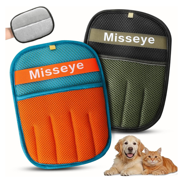 2-Pack Misseye Reusable Electrostatic Pet Hair Gloves