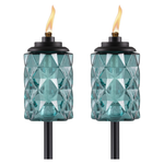 2-Pack TIKI Topaz Blue Glass 65" Outdoor Decorative Torches