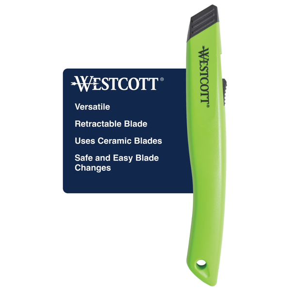 Westcott Aluminum Safety Cutter With Ceramic Blade (Green)