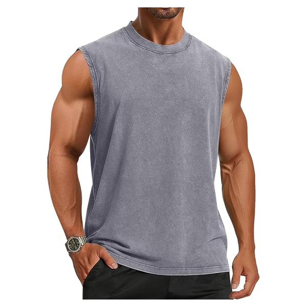 Men's Acid Wash Cotton Sleeveless Tank Tops