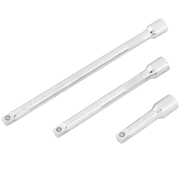 3-Piece 1/4" Hyper Tough Drive Extension Bar Set (2", 4", & 6" )