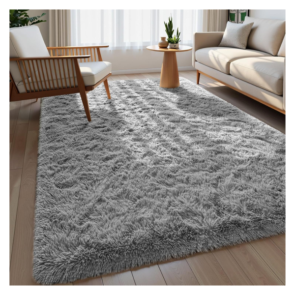 4'x6' Macgace Super Soft Fluffy Area Rug With Non-Slip Backing