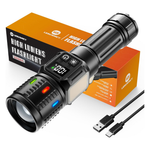 100000-Lumen Rechargeable LED Flashlight With Red Light