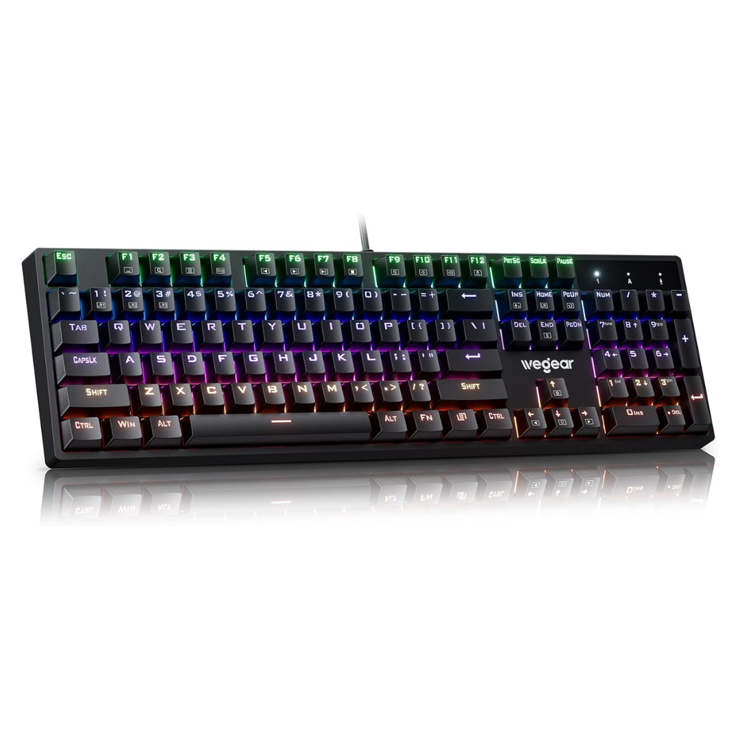 Mechanical 104-Key Full Size RGB Backlit Wired Gaming Keyboard