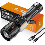 100000-Lumen Rechargeable LED Flashlight With Red Light