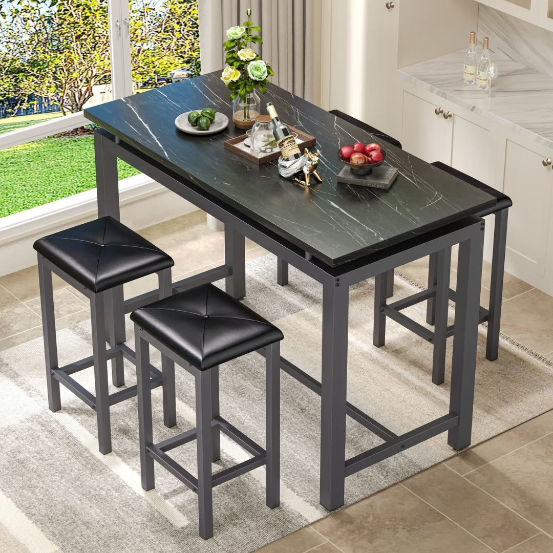 5-Piece Counter Height Breakfast Bar Table & Stool Set (Various Colors)