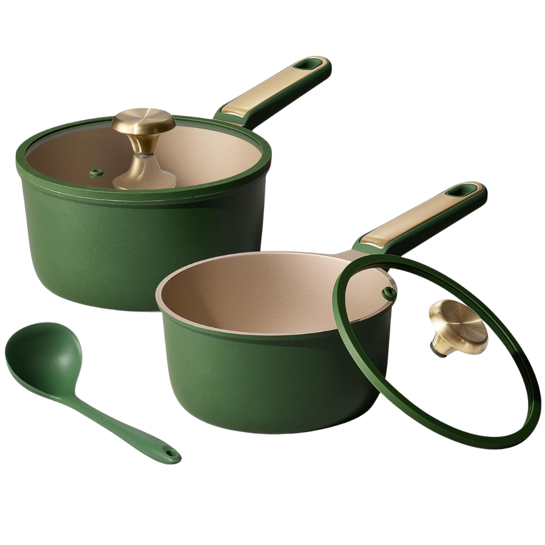 Carote 2QT & 2.5QT Nonstick Sauce Pan Set (2 Colors)