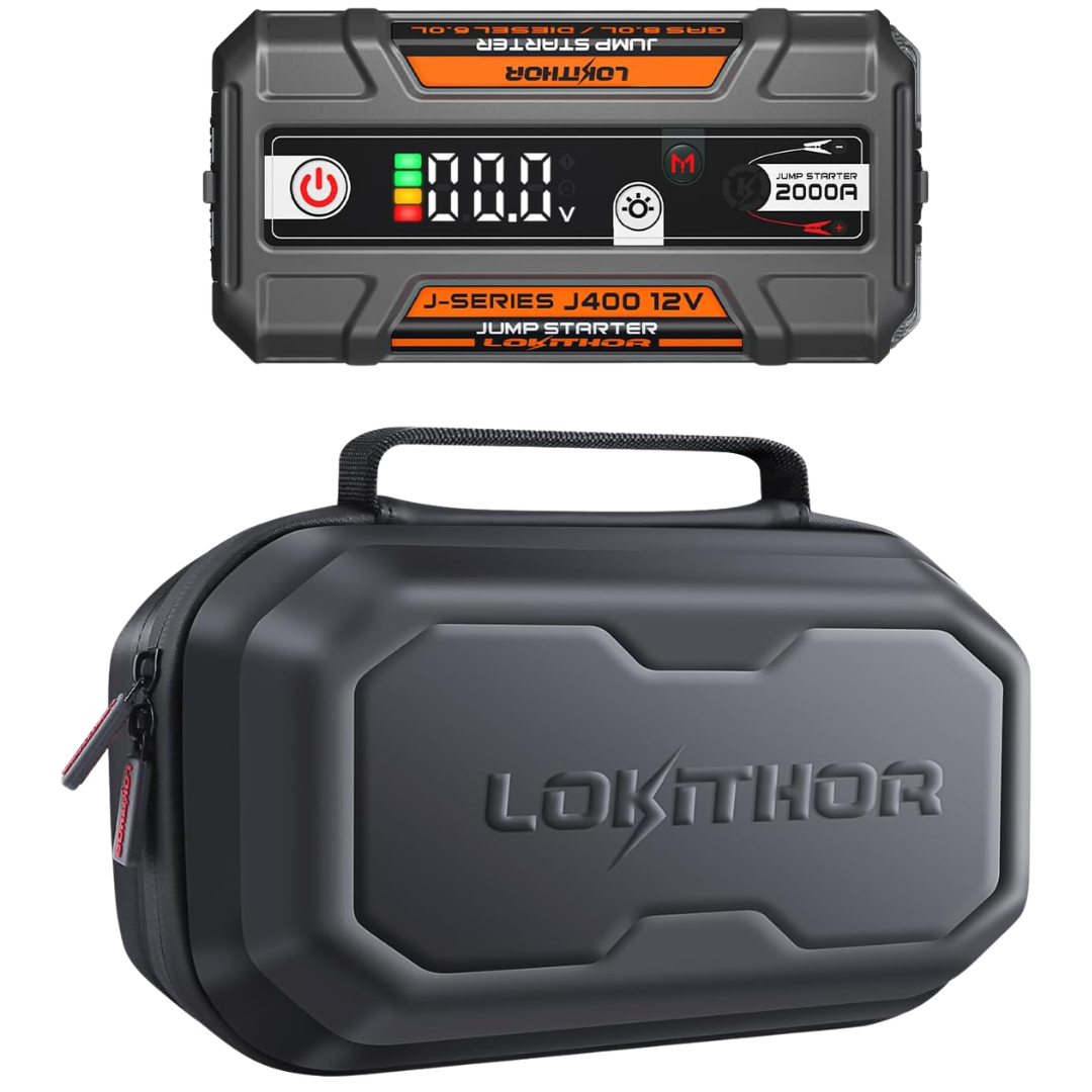 J400 2000A 12V Portable Lithium Jump Starter With J-Series EVA Protection Case Bundle