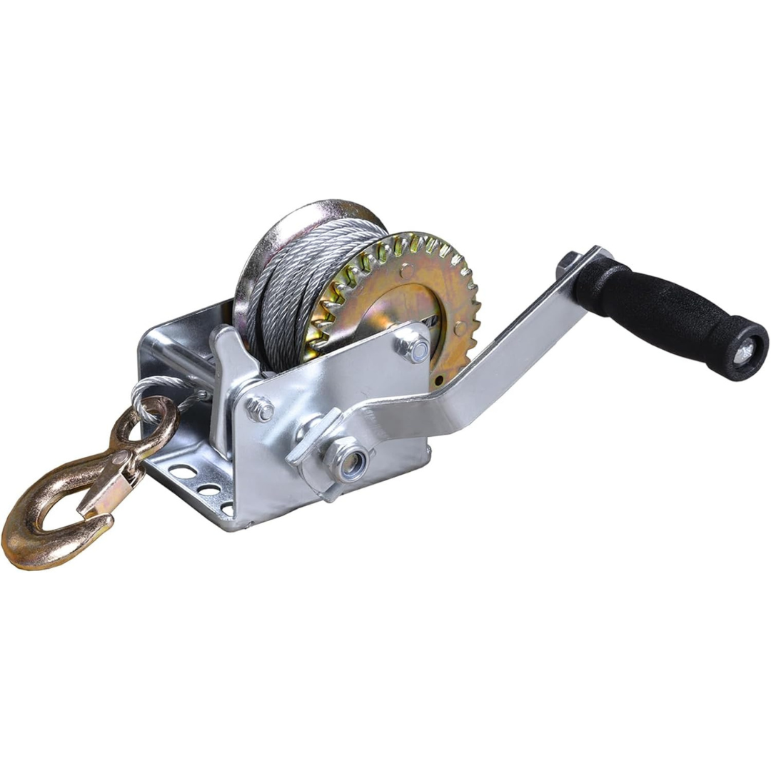 Big Red Torin Manual Hand Crank Winch W/ 26.3-Ft Steel Cable (600lbs Capacity)