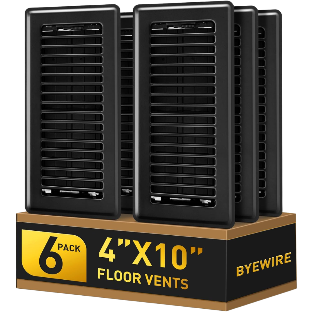 6-Pack 4"x10" Heavy Duty Floor Vent Register Covers (2 Colors)