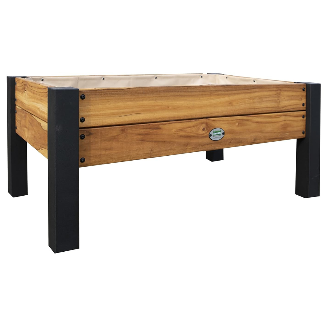 48" X 28" Backyard Discovery Teak Wood Raised Garden Bed Planter Box