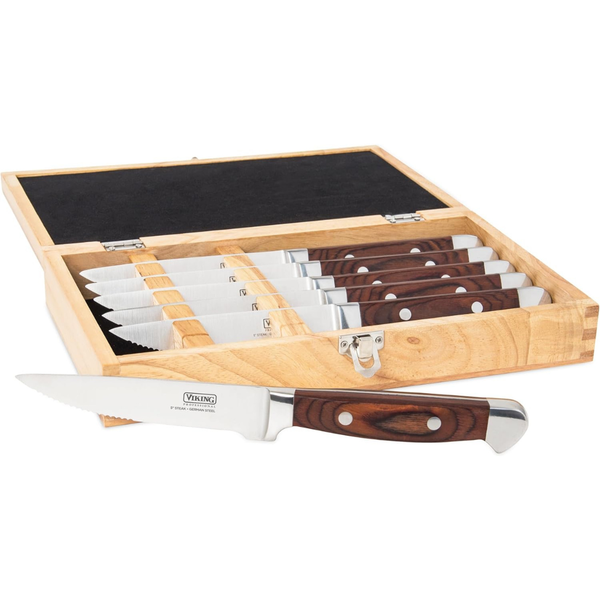 6-Piece Viking Steak Knife Set with Pakkawood Handles