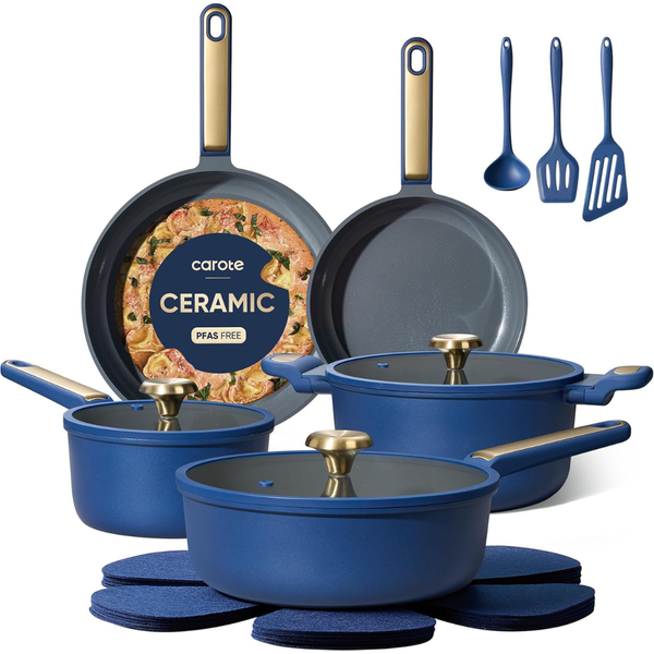 16-Piece Carote Ceramic Nonstick Cookware Set