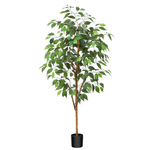 4FT Artificial Ficus Tree with Natural Wood Trunk