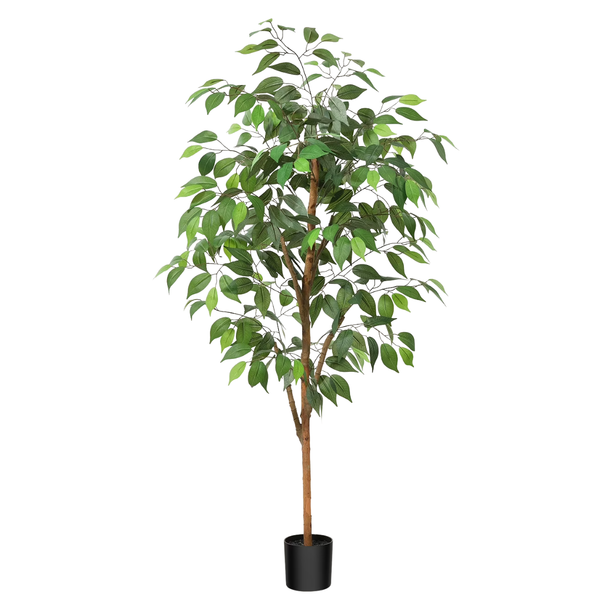 4FT Artificial Ficus Tree with Natural Wood Trunk