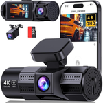 4K 3 Channel Dash Cam Front and Rear Inside