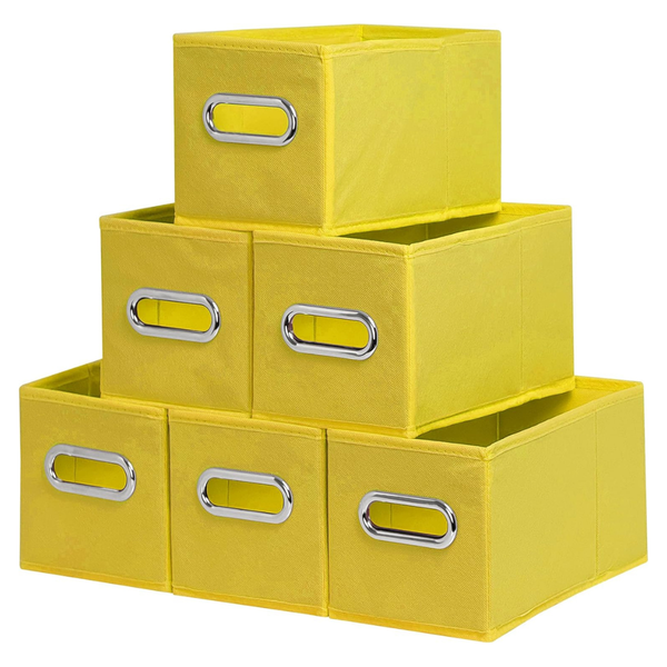 6-Pack Fabric Closet Organizers & Collapsible Storage Bins W/ Handles