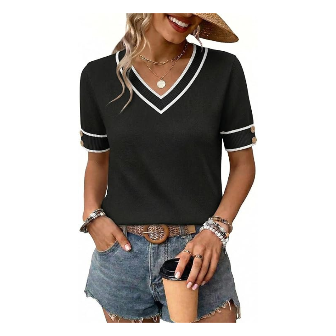 Women's Short Sleeve Lightweight Sweater