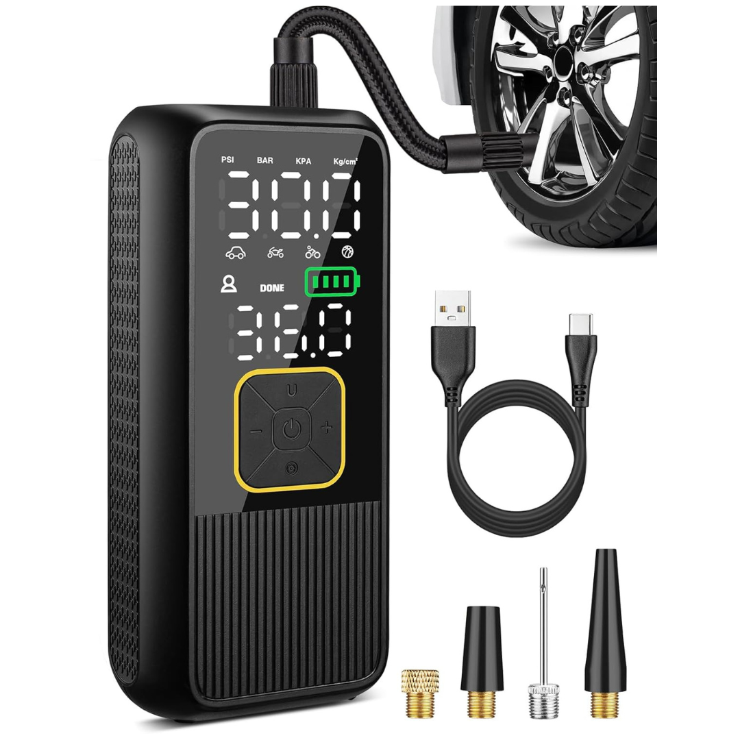 Portable Tire Inflator 150 PSI Smart Air Compressor (2 Colors)
