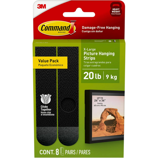 8-Pairs Command 20 lb XL Heavyweight Picture Hanging Strips