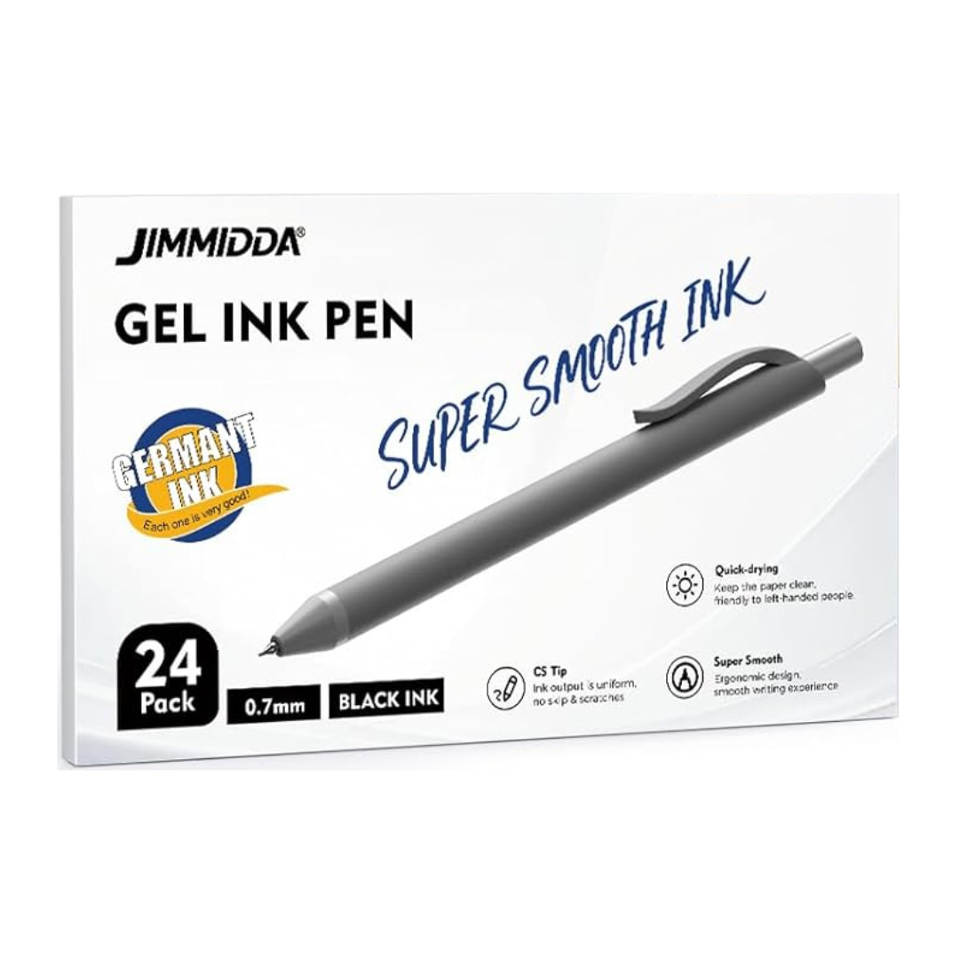 24-Pack Black 0.7mm Retractable Gel Pens