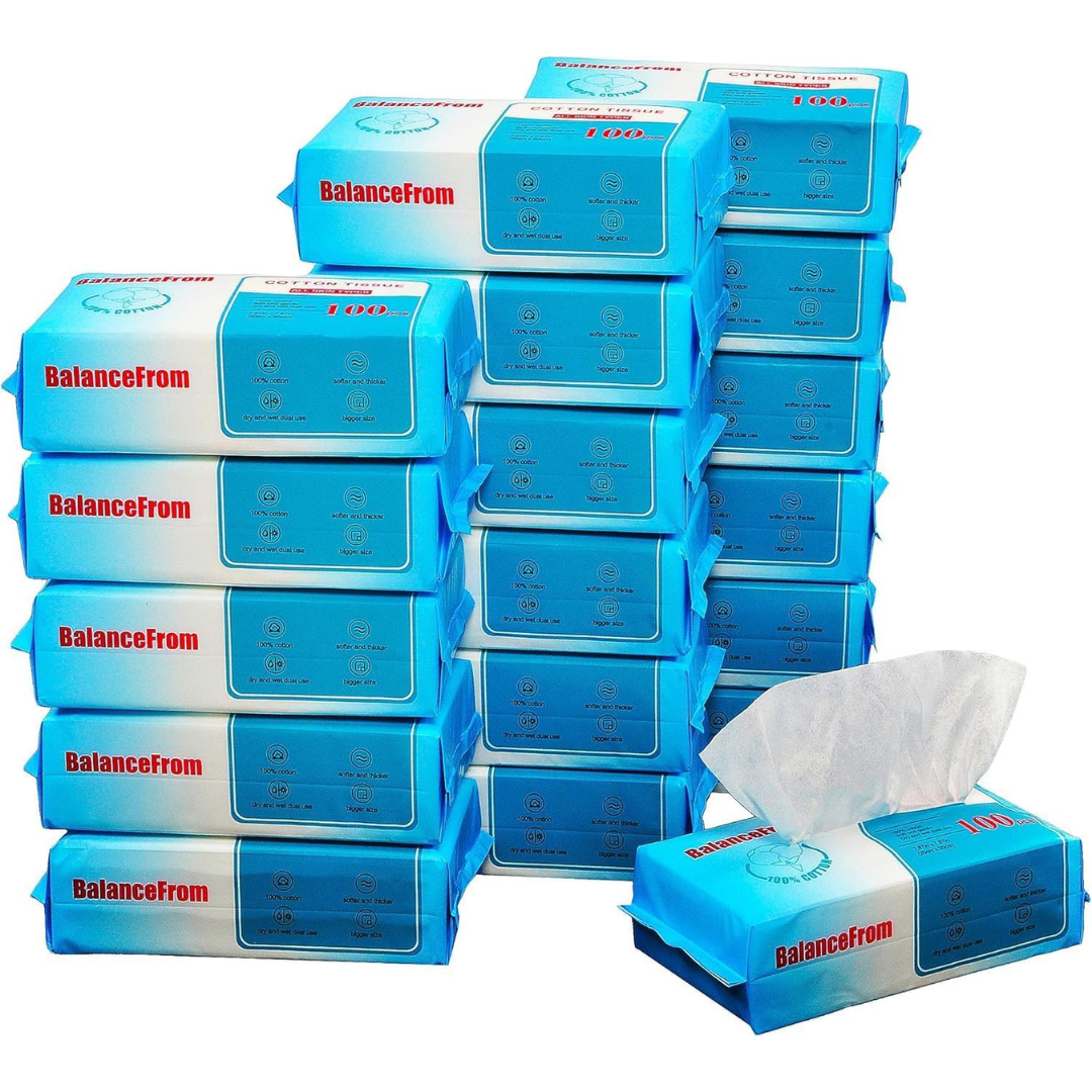 18-Pack Elevon Multi-Purpose 100% Unscented Cotton Wipes