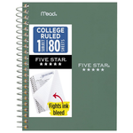 80-Sheet Five Star Spiral College Ruled Personal Size Notebook (7" X 4-3/8")