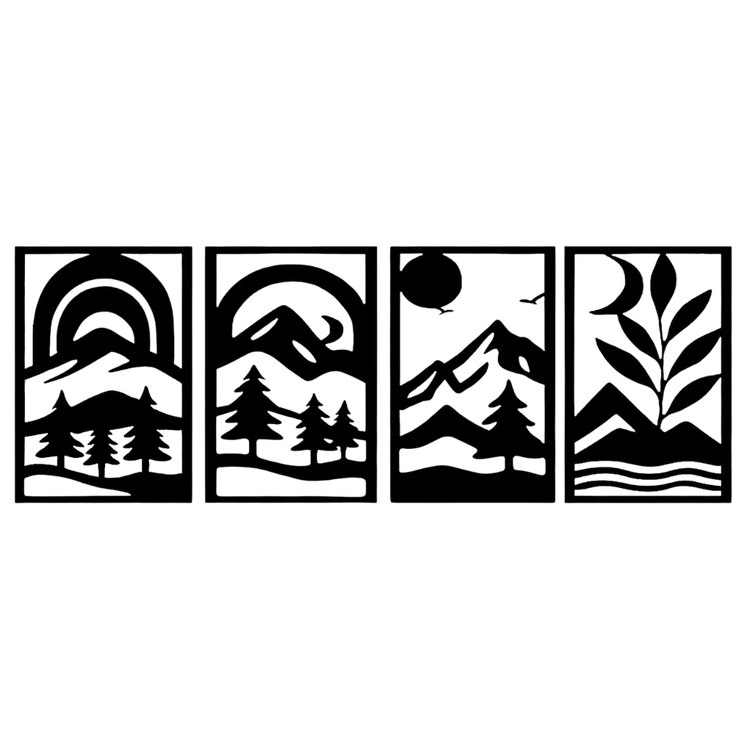 11" X 16" Set Of 4 Abstract Landscape Panels