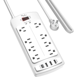 Surge Protector Power Strip W/ 10' Cord & 4 USB Ports