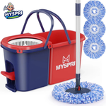 Spin Mop and Bucket System with Wringer Set