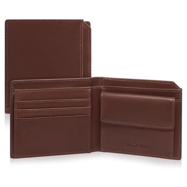 Pomelo Best Men's Genuine Leather Thin Bifold Wallet