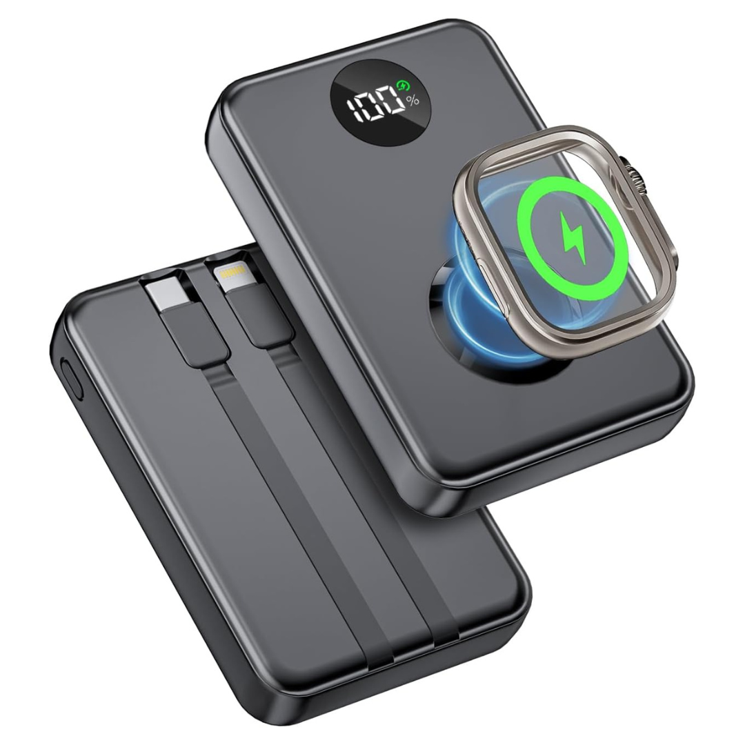15000mAh 6-in-1 22.5W PD Portable Charger Power Bank For Apple Ecosystem