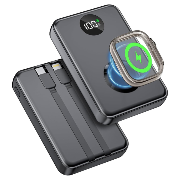 15000mAh 6-in-1 22.5W PD Portable Charger Power Bank For Apple Ecosystem