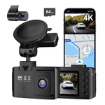 4K+2.5K Dual Channel Front And Rear Dash Cam With 64GB Card