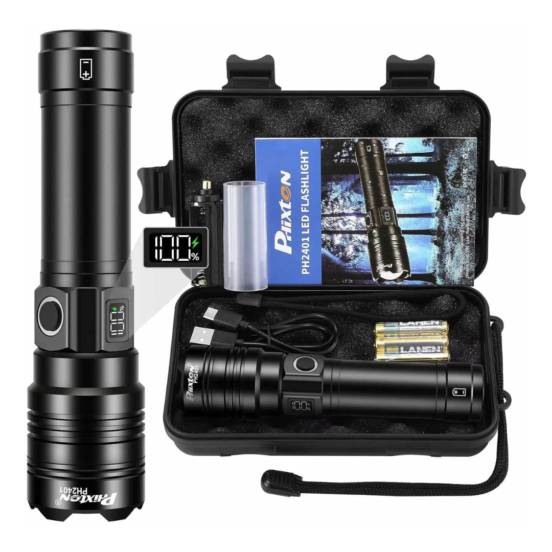 10000 High Lumens Rechargeable LED Flashlight