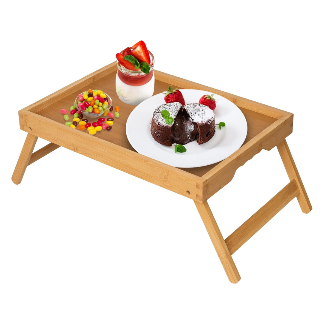 Artmeer Bamboo Folding Bed Tray Table