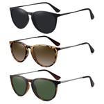 3-Pack Women's Trendy Retro Round Classic Polarized Sunglasses