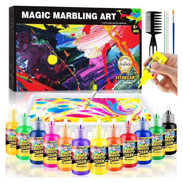 40-Piece Titoclar Kids Magic Water Marbling Paint Kit